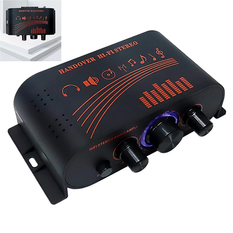 

ABUO-HIFI стерео аудио усилитель мощности AK170 двухканальный усилитель звука со светодиодным световым кольцом портативный