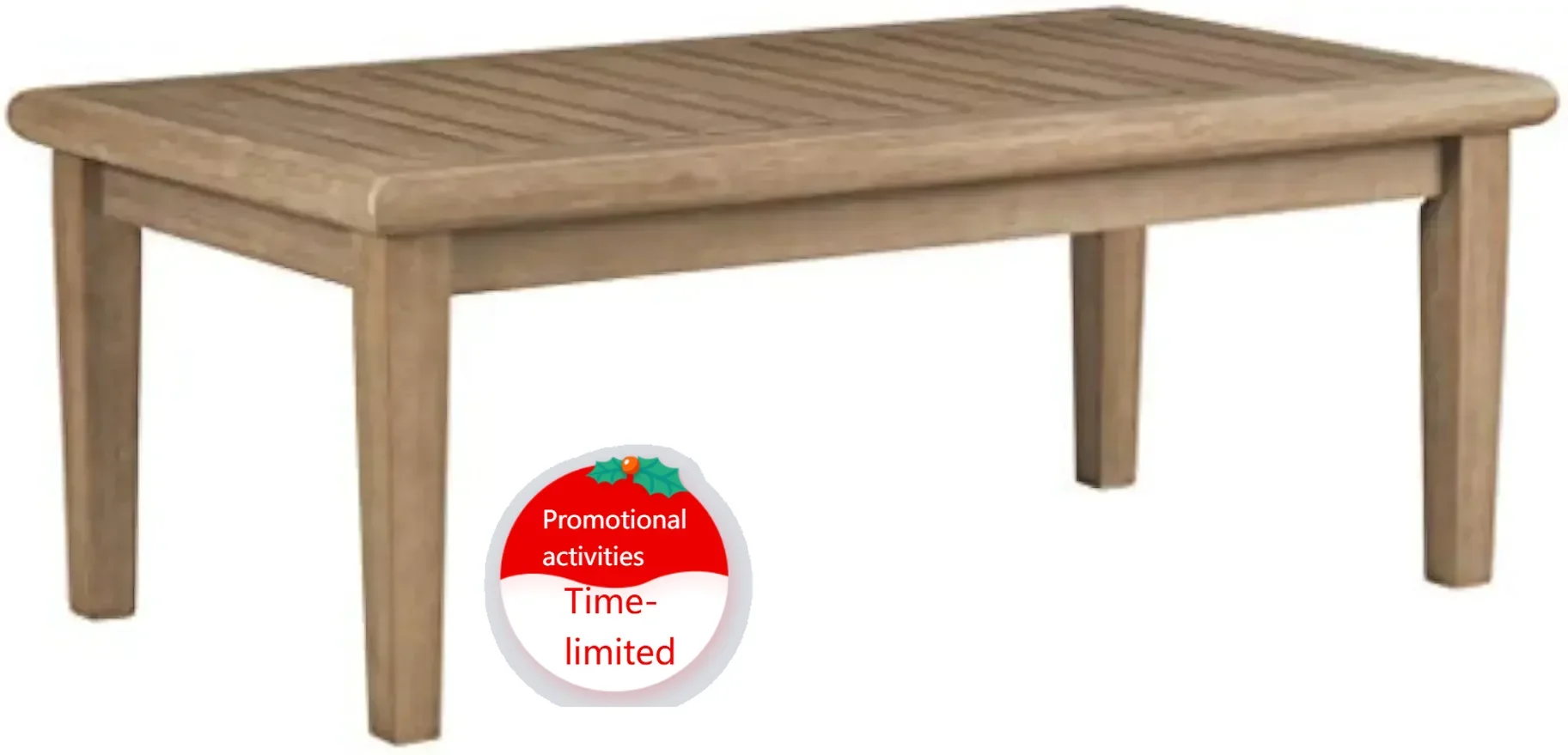 

Хит продаж: Кофейный столик Slat Top, Gerianne, прямоугольный, из эвкалиптового дерева, бежевый, для улицы