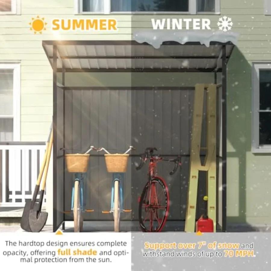 6' x 6' Outdoor Hardtop Grill Gazebo, Small Pergolas and Gazebos Clearance, Lean to BBQ Gazebo for Outdoor Grill, Metal Awnings