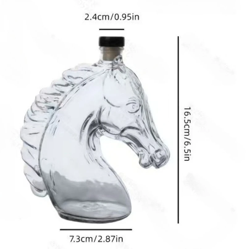 Whiskey Bottle Carving Horsehead Shaped Glass Decanter for Whiskey Bourbon Brandy. Unique Bottle Gift for Whiskey Enthusiasts