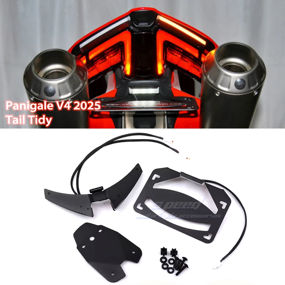 

For DUCATI Panigale V4/S/R 2025 Streetfighter Tail Tidy Fender Eliminator Motorcycle License Plate Holder LED Turn Signal V4S
