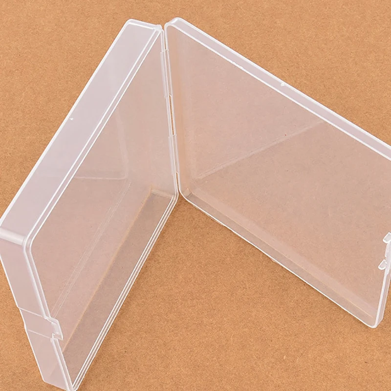 storage box Mini Plastic Box Square Transparent Packing Box Dustproof Durable ID Card Parts Storage Box