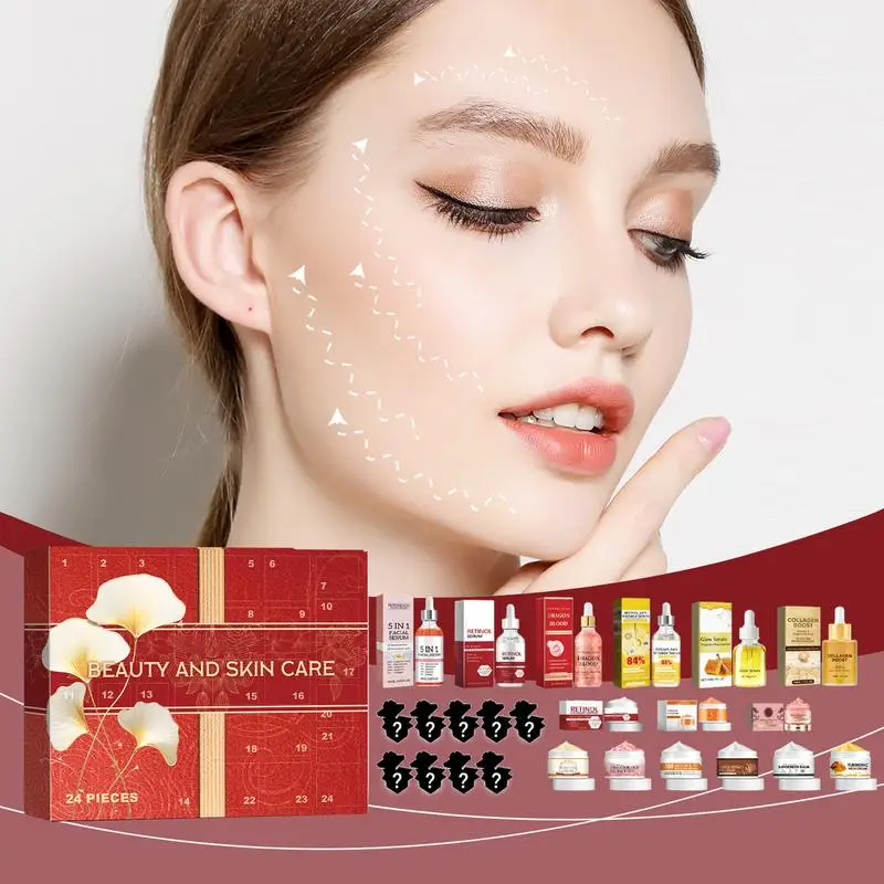 Advent Calendar Beauty Christmas Holiday Advent Calendar Women Skincare 2024 Christmas Count Down Facial Skincare For Women