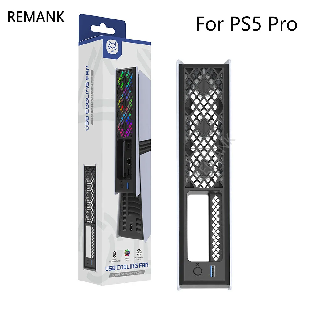 

Вентилятор охлаждения REMANK для PS5 Pro с RGB-подсветкой, аксессуар для игровой консоли, система охлаждения для дисковых и цифровых версий, контроль температуры