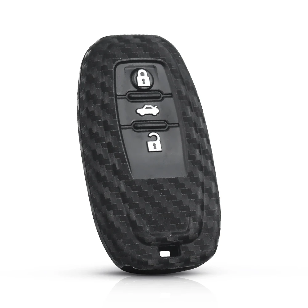 KEYYOU For Audi B6 B7 B8 A4 A5 A6 A7 A8 Q5 Q7 R8 TT S5 S6 S8 Carbon Silicone Fiber Remote Smart Car Key Case Cover Bag For Audi - view 3