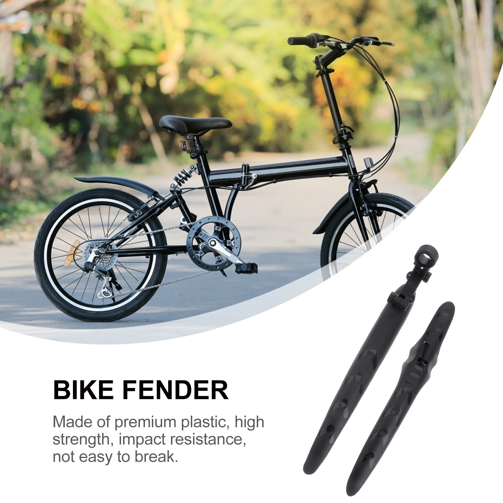 

Road Bike Mud Guard Premium Plastic Bicycle Impact Resistant Durable Rain Protection For Cycling Riding Black