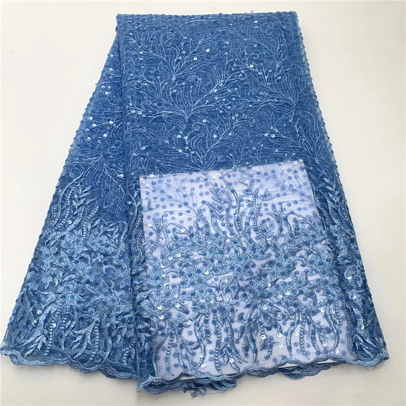 

5 ярдов горячего французского кружева из органзы с блестками, африканский тюль, шнур, гипюровая кружевная сетка, вышитая ткань для свадебной вечеринки PSJF061103