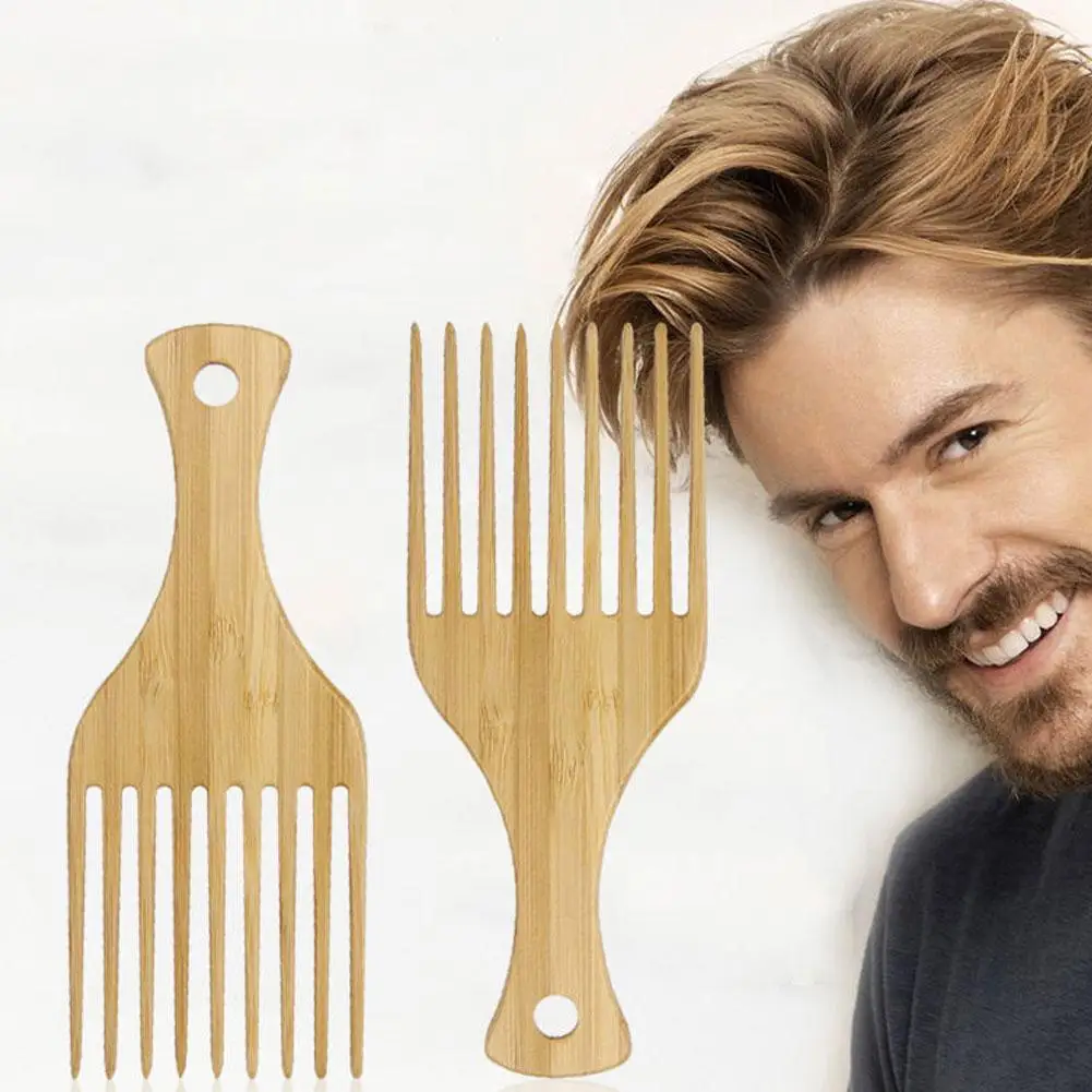 

Natural Bamboo Wooden Comb Anti-Static Afro Fork Combs Beard Men Comb Hair Comb Wooden Anti-static Styling Women Hair W7S9