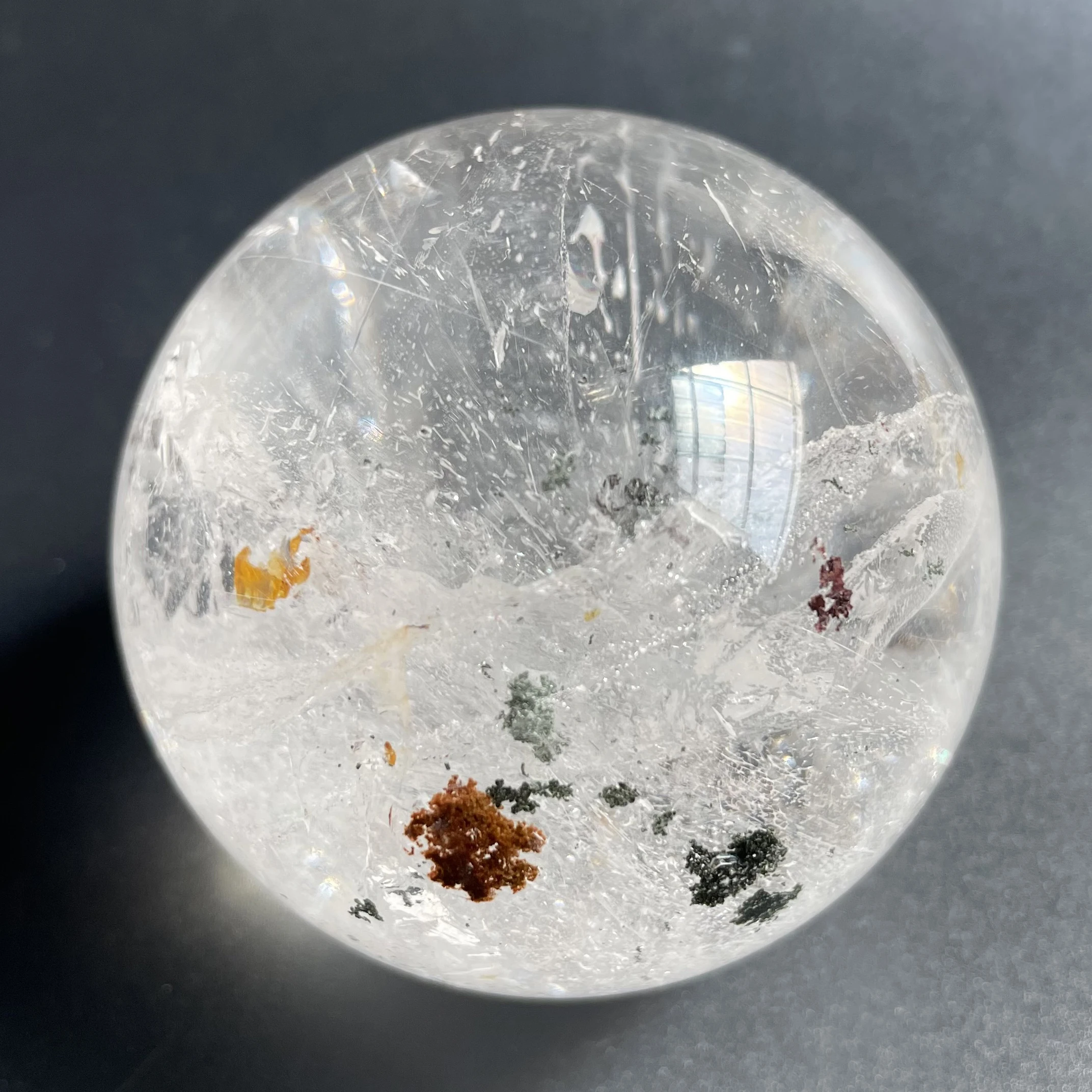 249g Natural Stone Green Phantom Sphere Polished Quartz Reiki Ball Healing Gift Crystal Ball Room Decor Z1732