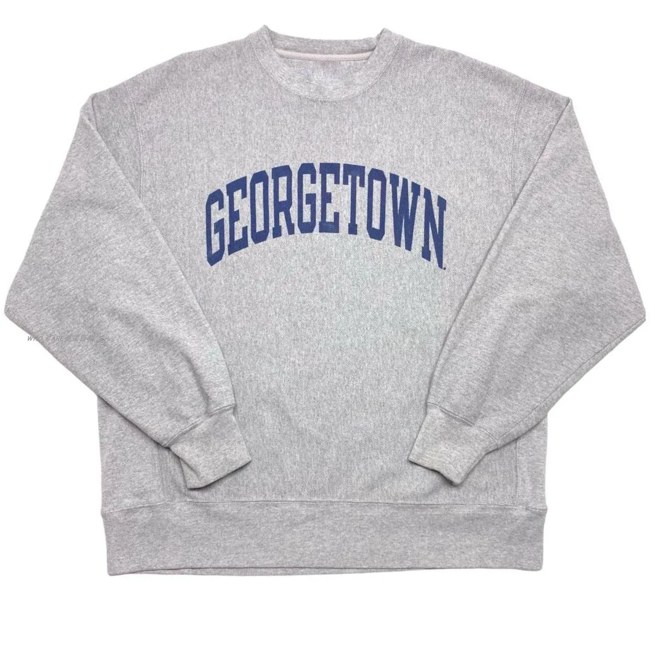 

Базовая круглая толстовка в стиле ретро Ne Georgetown American Quali, внутренняя одежда для колледжа, хлопок, полиэстер, длинная толстовка с капюшоном све