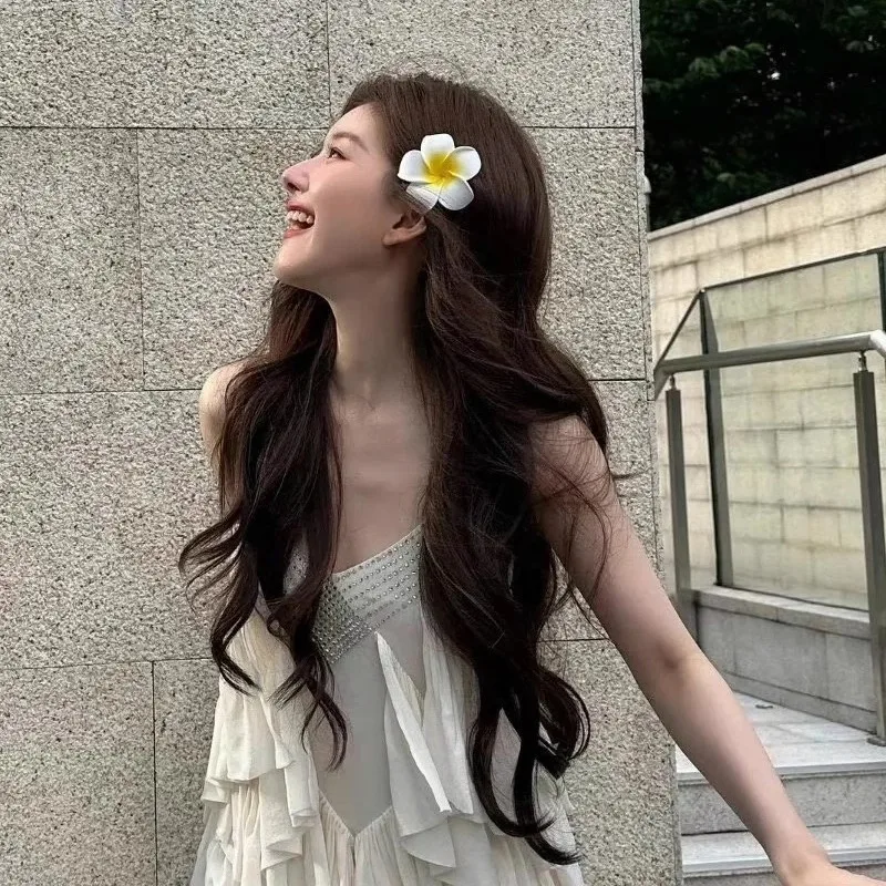 

1pc Plumeria Flower Hair Clip for Women Girls Side Bangs Barrette Hawaiian Wedding Artificial Headwear Hair Clips for Girls