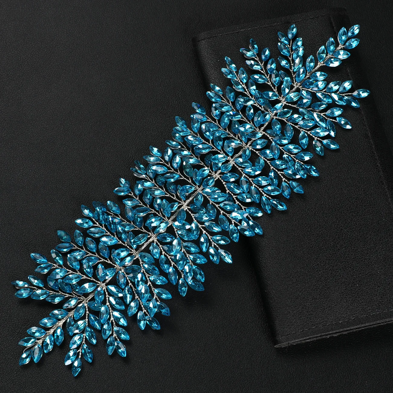 SLBRIDAL Handgefertigte Strass-Kristall-Haarkränze, Hochzeits-Kopfschmuck, Haaraccessoires, Stirnband für Bräute, Frauen und Mädchen – Detail 10