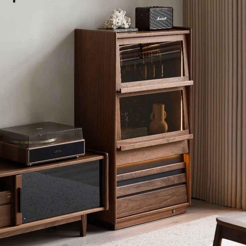

Solid wood storage cabinet living room furniture set glass sideboard wooden display cabinet TV cabinet