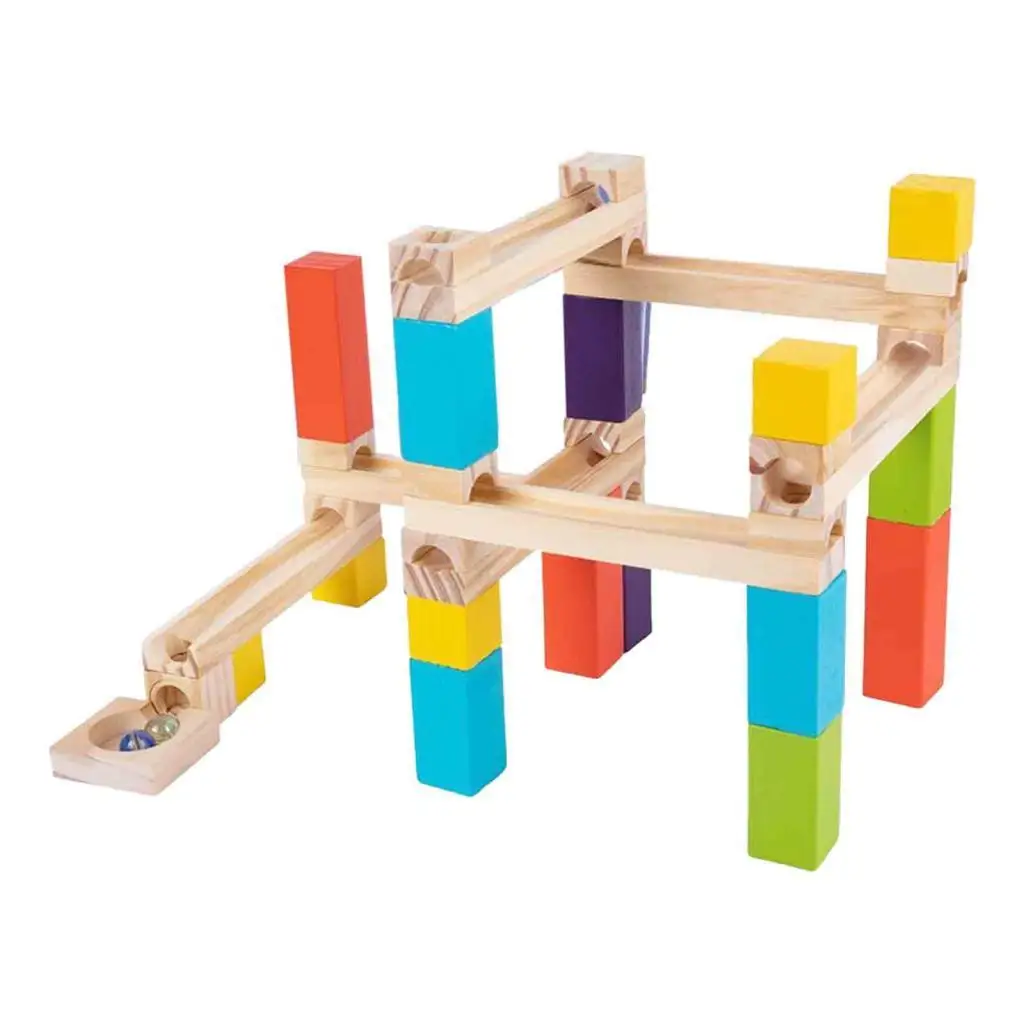 Colorful Marble Track Maze Game Kids Wooden Marble Run for Early