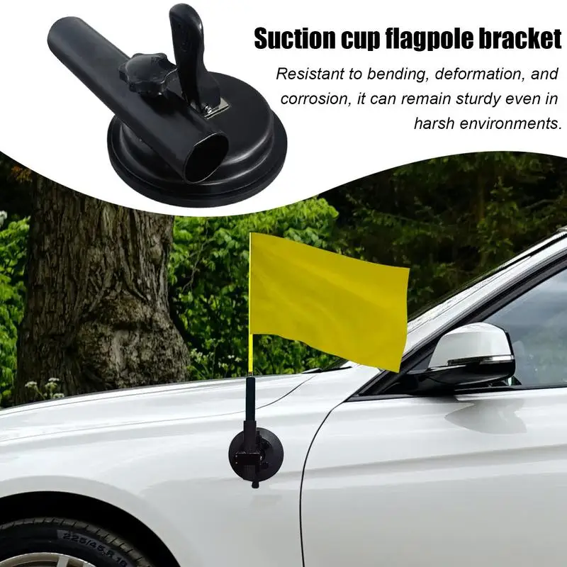 Car Flagpole Mount Window Bracket Suction Cup Mini Stand Vehicle Base Table Holders Flags Clip Support Truck Flag Pole Holder