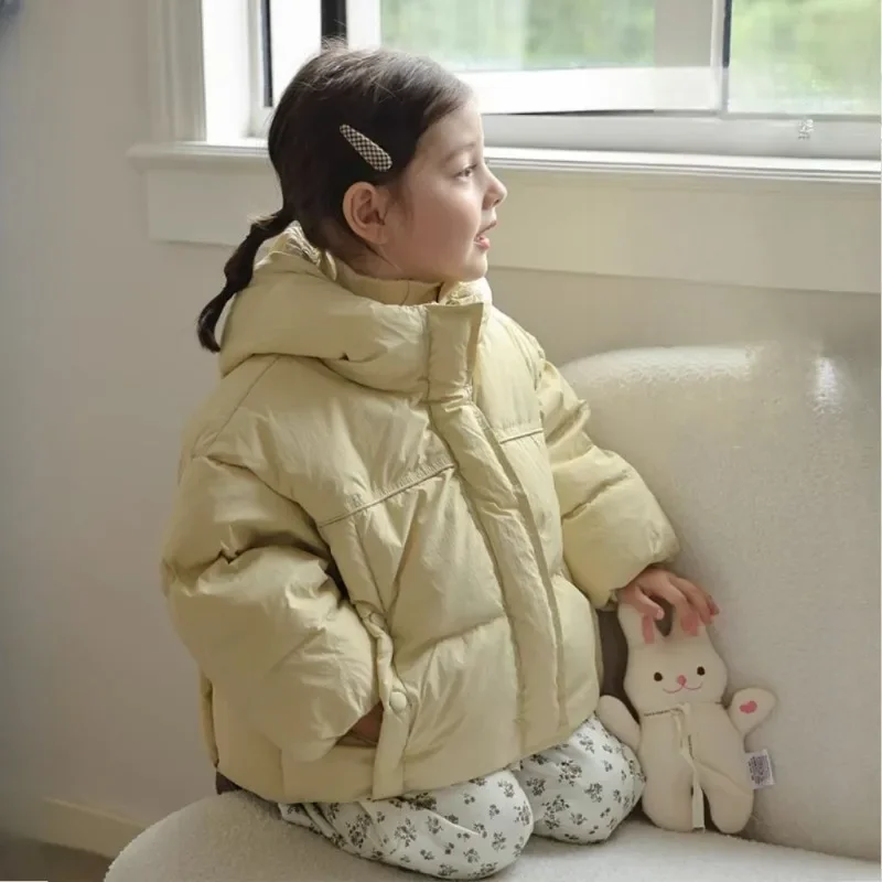 2025 New Girls' Korean Style Loose Fit Thermal Down Coat Extra Thick Warm Winter Jacket