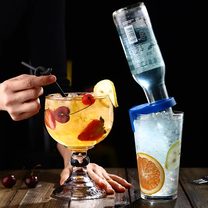 مشبك زجاجة كوكتيل بلاستيكي ملون يمكنك صنعه بنفسك مشروبات كوكتيل مشبك مقلوب مثبت زجاجة بيرة ضرورية للحانات #3