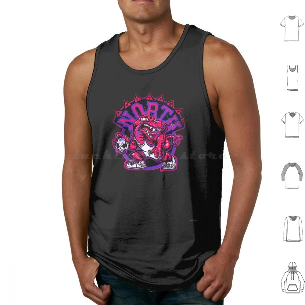 

Northern Xposure Tank Tops Vest Sleeveless Basketball Dinosaur Raptor Fink Logo North Canada