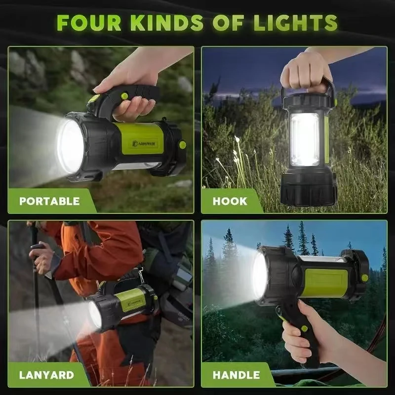 8000LM High Power LED Flashlight Torch Lantern Portable Searchlight Rechargeable Flashlight Outdoor Camping Portable Work Light