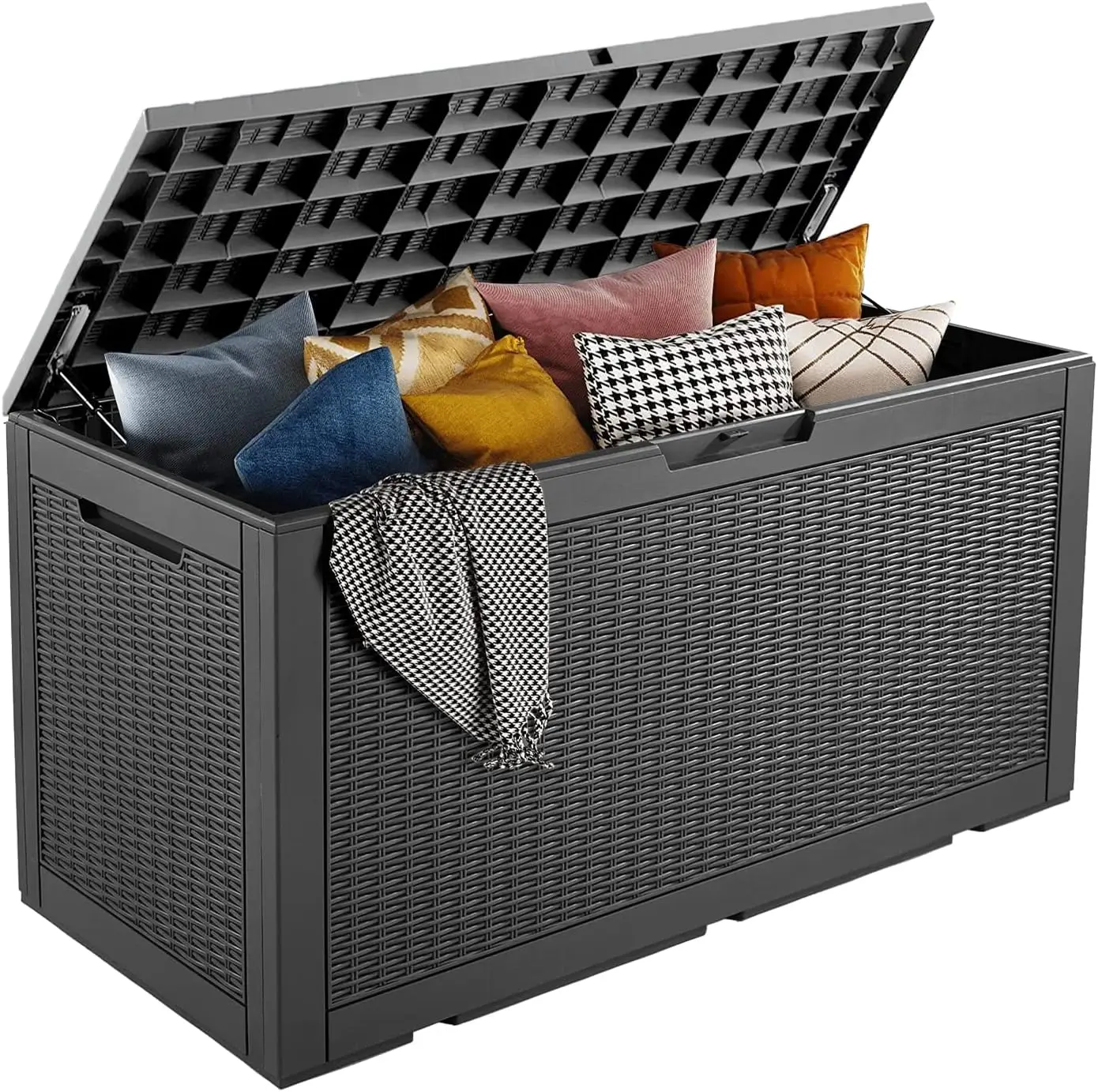 

Deck Box Multifunctional Waterproof Outdoor Storage Storage Box Bench with keyhole for Indoor/Outdoor Garden Pool Patio Storage