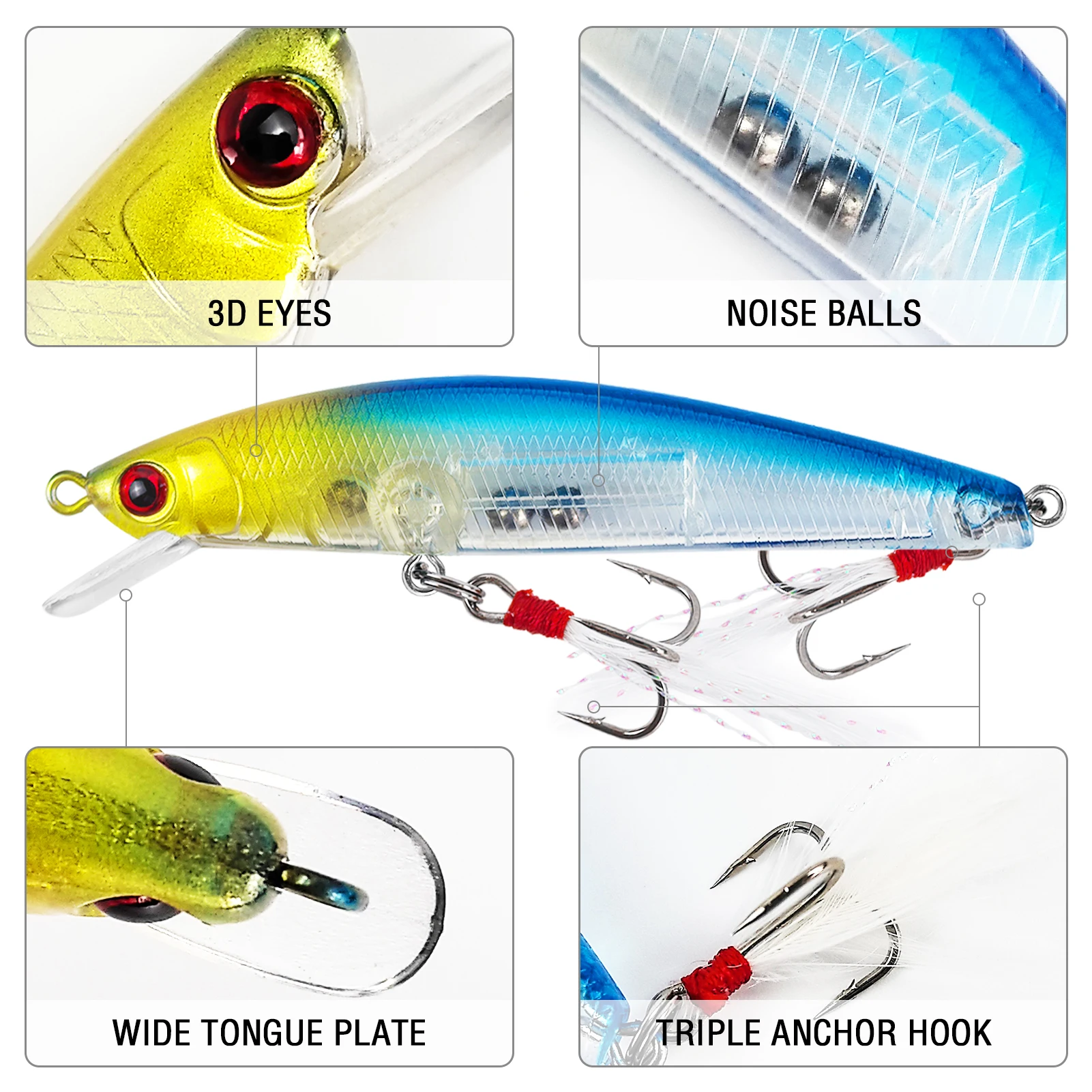 Free Fisher Jerkbait Wobbler para lucio y trucha de señuelo - imagen 2