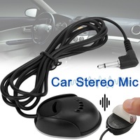 Car Stereo Microphone 3.5mm External Microphone for Car Stereo Audio Receiver GPS DVD Bluetooth Radio with 3m Cable Plug Play