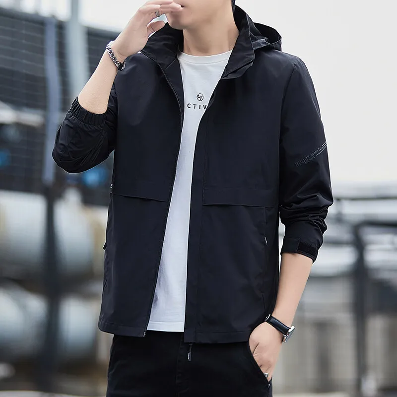 

Autumn Men's Clothing Outdoor Fishing Waterproof Jacket Sweatshirt Hoodie Windbreaker SportWear Clothes Outwear Zipper Loose