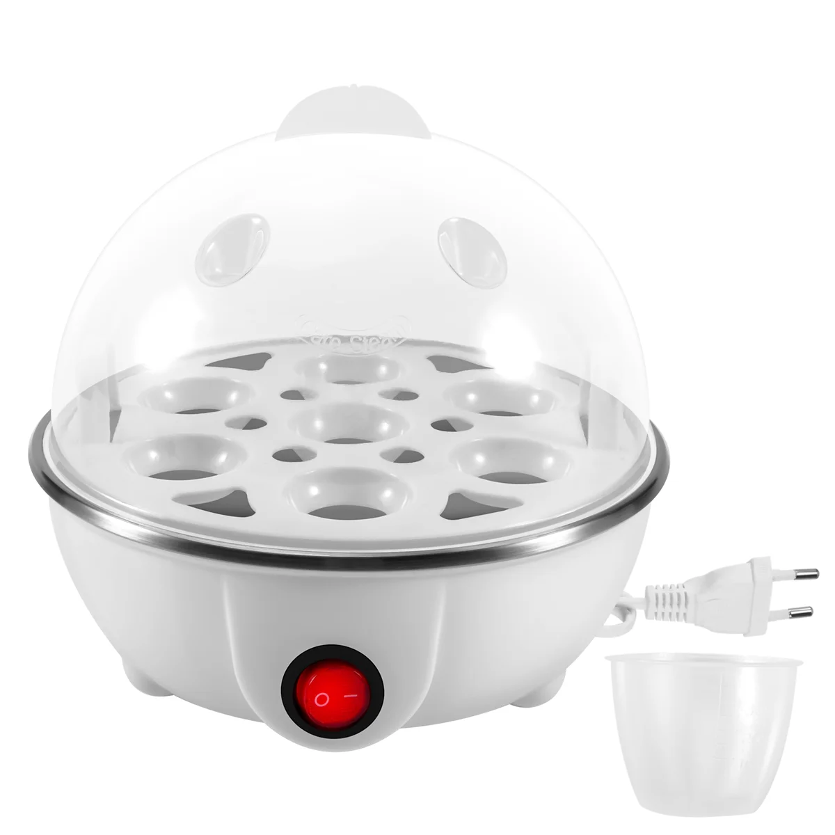 

Electric Boiled Egg Cooker Boiler Maker Rapid Heating Stainless Steel Steamer Pan Cooking Tool,White EU Plug