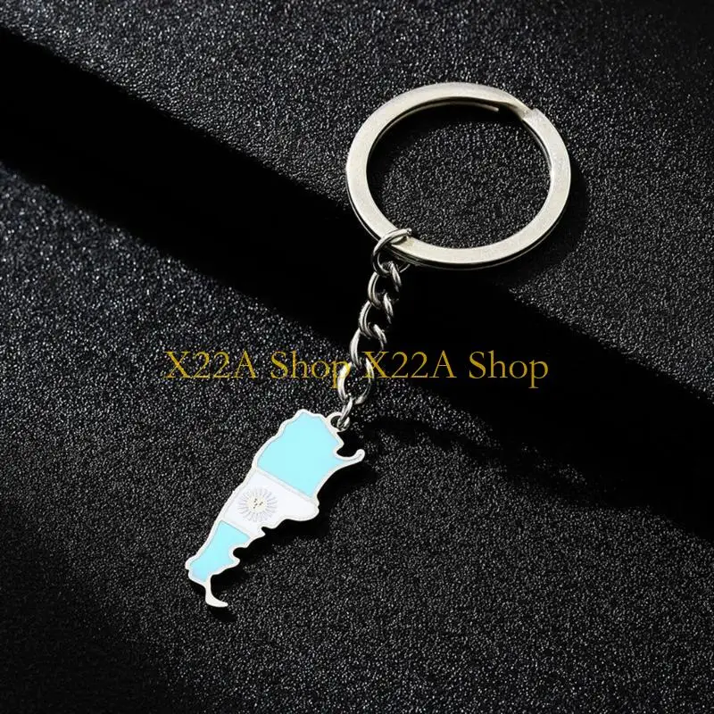 Unique Argentina Map Flag Keychain Stainless steel Argentina Charm Pendant Keyring Remembrances Jewelry Support Argentina Gift