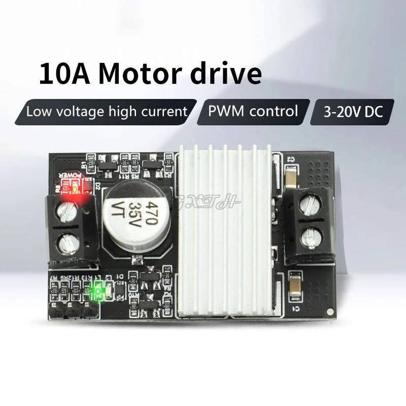 10A High Power DC Motor Drive Module Forward And Reverse PWM Speed Regulation Dimming Wide Voltage High Current 3V-20V