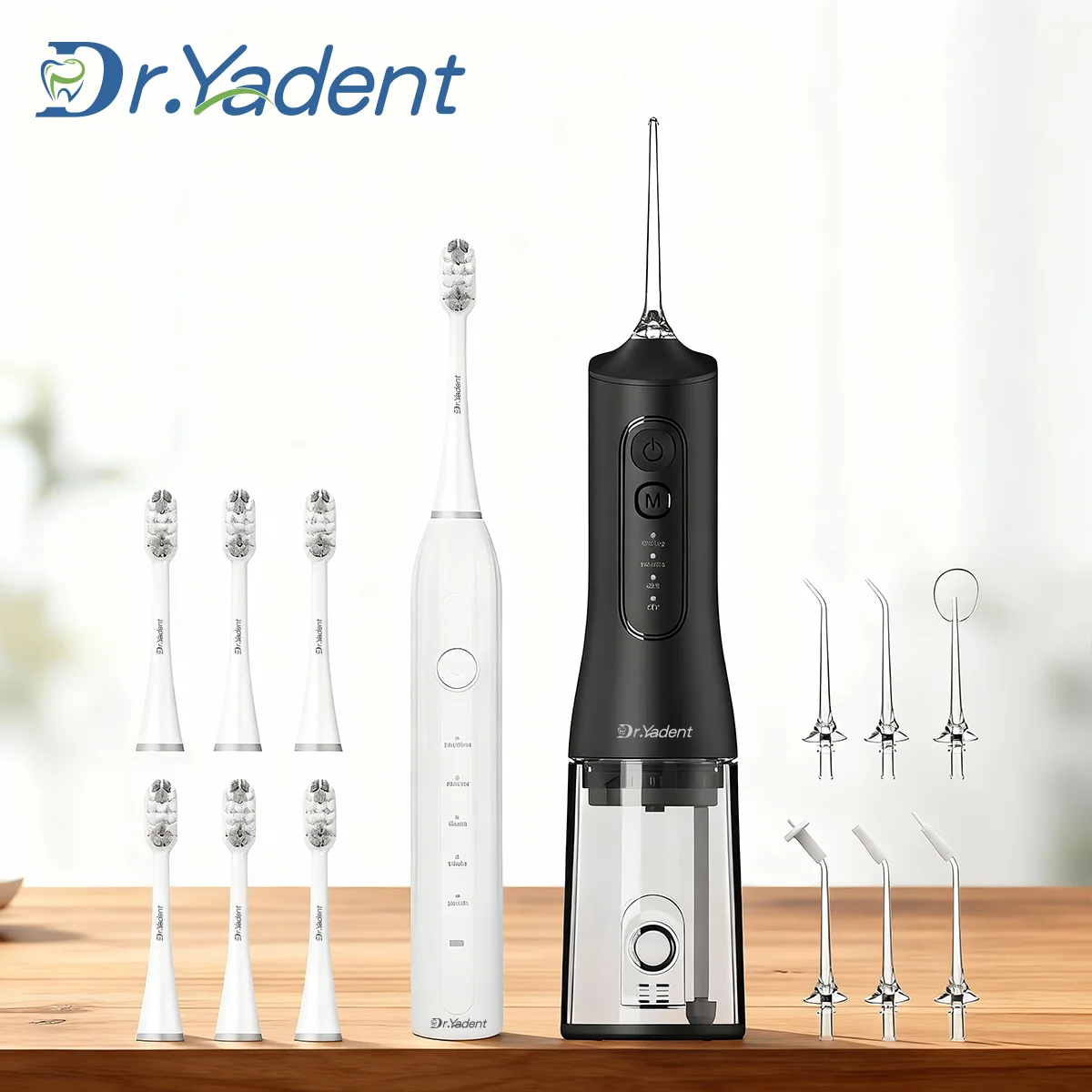 

Dr.Yadent YD02 + 06 Набор Электрическая зубная щетка и водная нить Очиститель полости рта Семейный набор Глубокая чистка Уход за полостью рта Подарок Рождественский подарок