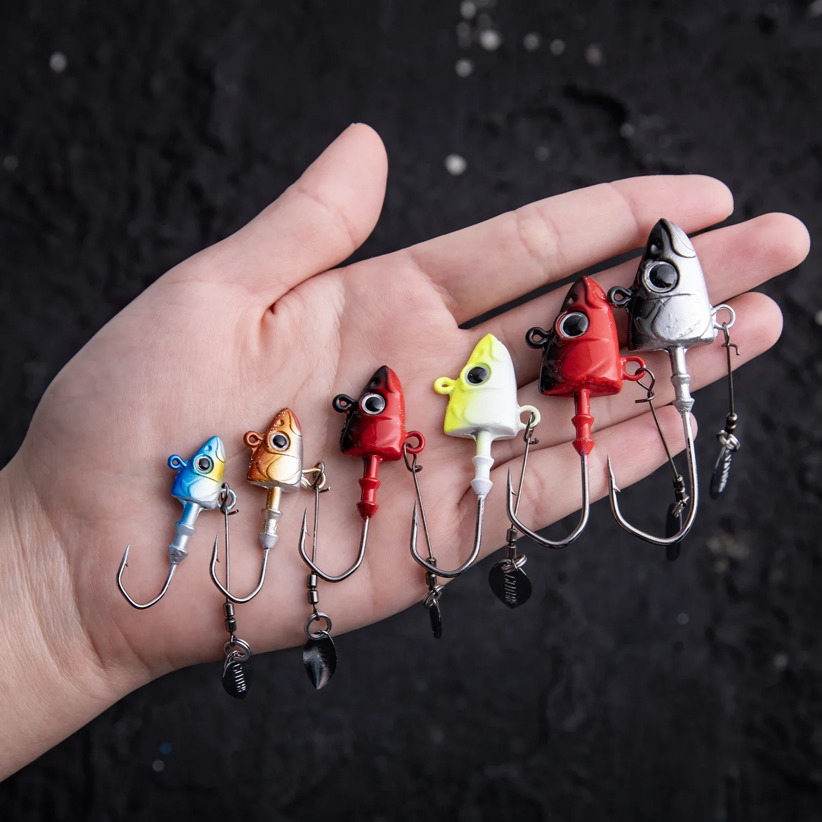 

Goture 1/коробка Высокопроизводительные свинцовые джиг-головки с кривошипом для рыбалки на приманку с мягкими червями — от 7 г до 32 г — для ловли больше рыбы