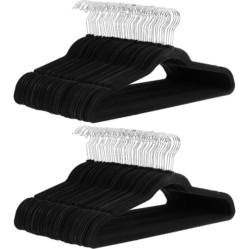 Slim, Velvet, Non-Slip Suit Clothes Hangers,Pack of 100