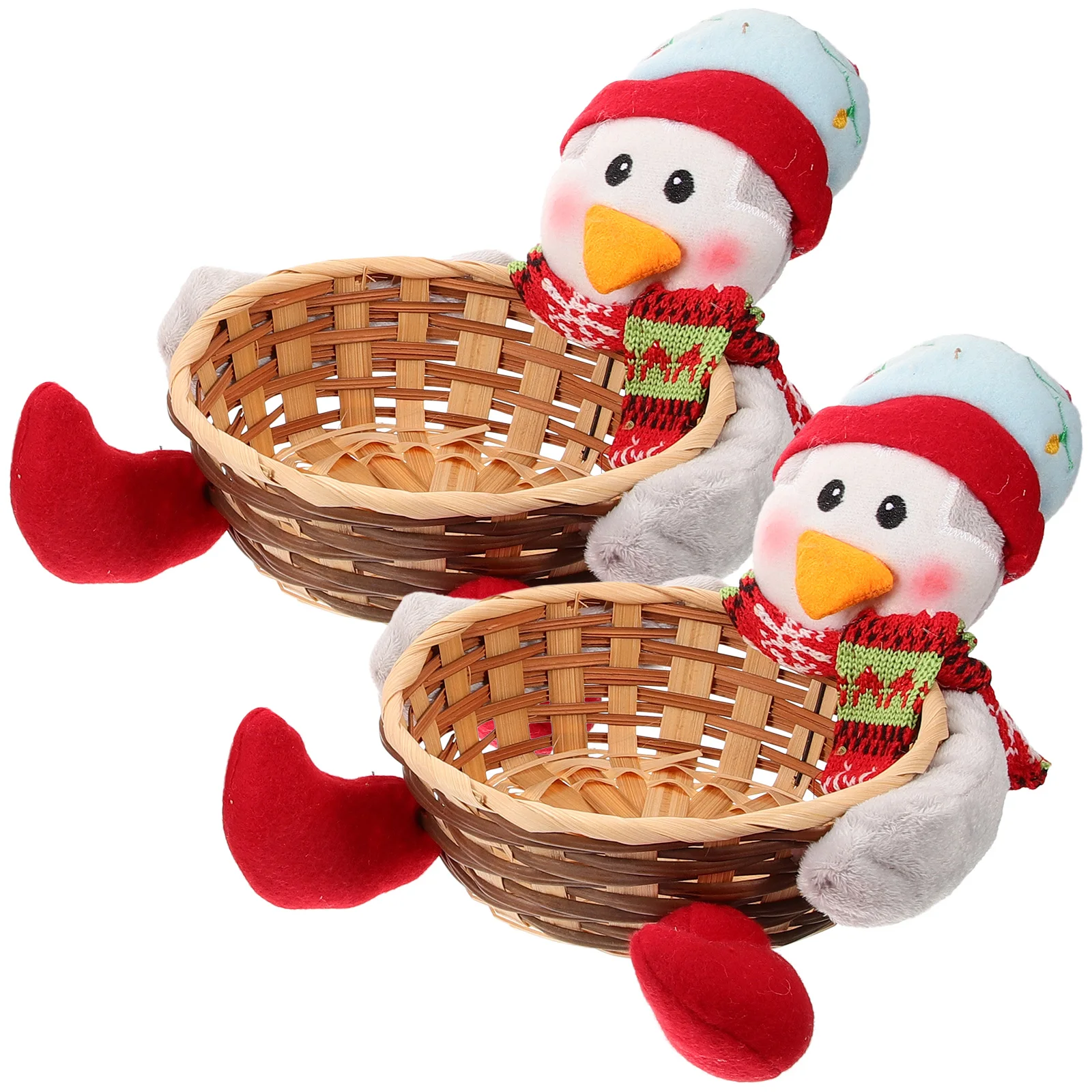 

2 Pcs Christmas Presents Candy Basket Xmas Gift Holder Party Storage Decorative Items Ornament Child