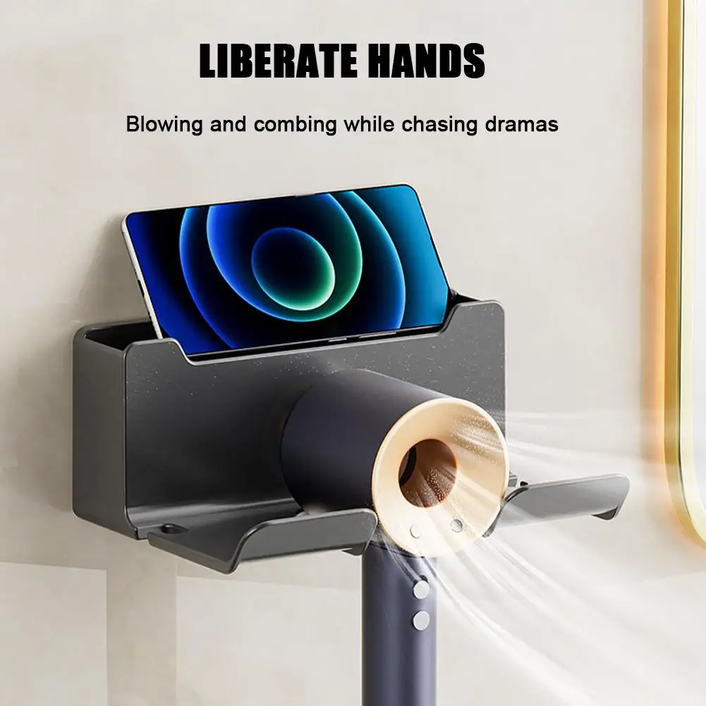 Hair Blow Dryer Holder Wall Mounted Dryer Cradle Stand Hairdryer Organizer Box Toilet Blower Holder Shelf Bathroom Accessories