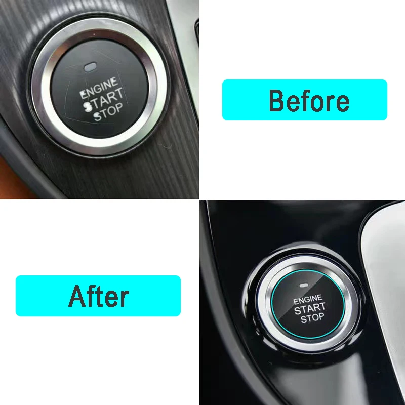 Car Start Stop Button Protective Film Sticker for Nissan Qashqai Teana X-Trail Livina Sylphy Tiida Sunny March Murano