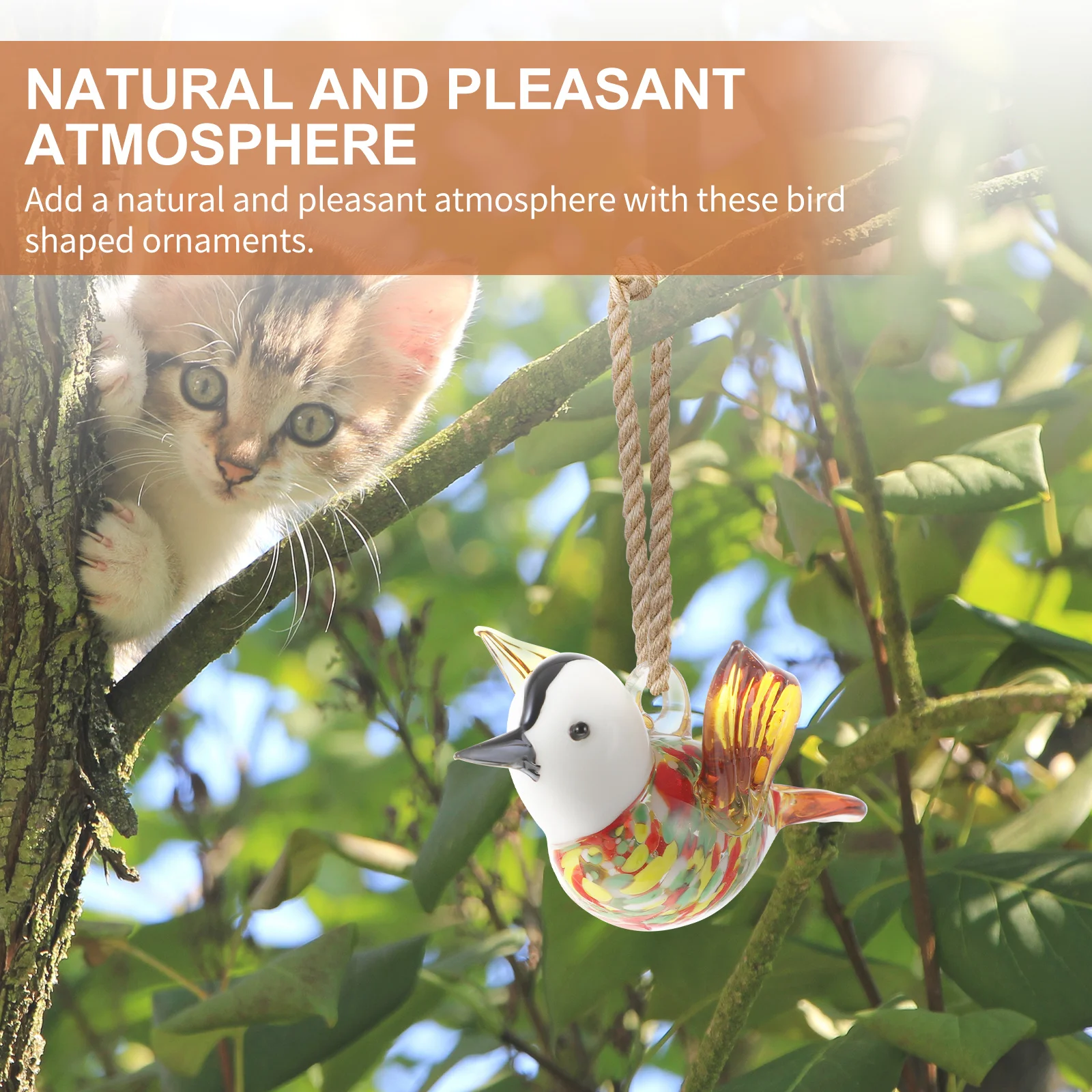 

2 Pcs Window Decorations Bird Figurine Glass Ornaments Hummingbird Hanging Decorative Birds