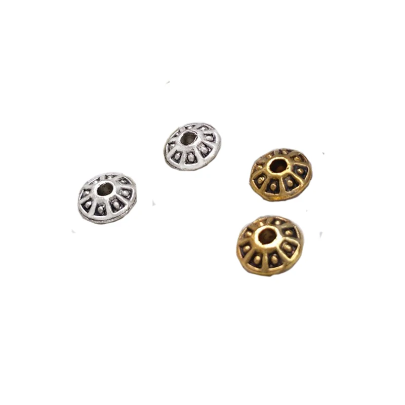 100pcs Metal Spacers For Beaded Bracelets DIY Silver Gold Plated Round Handmade Jewellelry Components Bulk Items Wholesale Lots