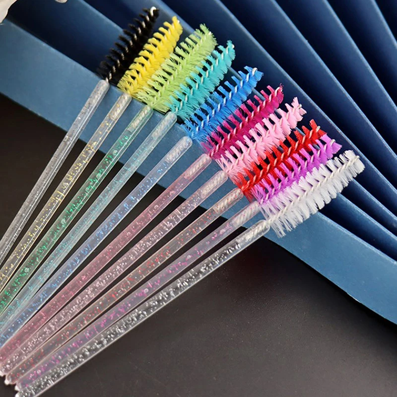 50Pcs Crystal Eyelashes Brush Comb Disposable Eye Lashes Extension Mascara Wands Makeup Professional Makeup Beauty Tool