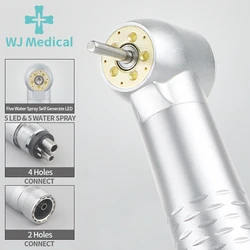 Peça de mão dentária de alta velocidade, 5 leds, pontas de dentista, turbina de ar, botão de pressão, rolamento cerâmico, rotor, equipamento de modelo de ensino de odontologia