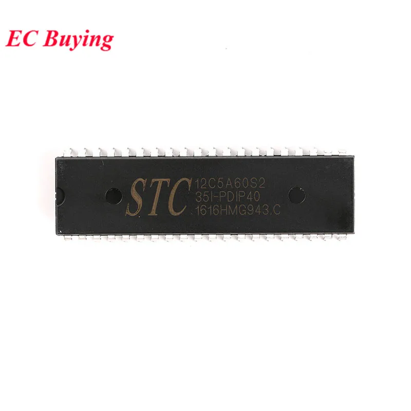 5Pcs/1pc STC12C5A60S2 60KB STC 12C5A60S2 STC12C5A60S2-35I-PDIP40 Multi-Serial 8051 Single-Chip Microcomputer ISP EEPROM IC