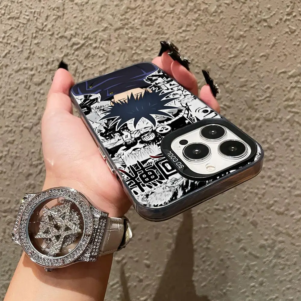 Jujutsu Kaisen Megumi Fushiguro جراب هاتف آيفون 16 15 14 13 12 11 X XR XS 8 7 Pro Max Plus شفاف اللون واقية #1