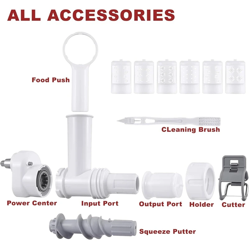 

6 In 1 Pasta Attachment For Kitchenaid Stand Mixers Pasta Pres Maker Attachment Set With 6 Different Shapes Pasta