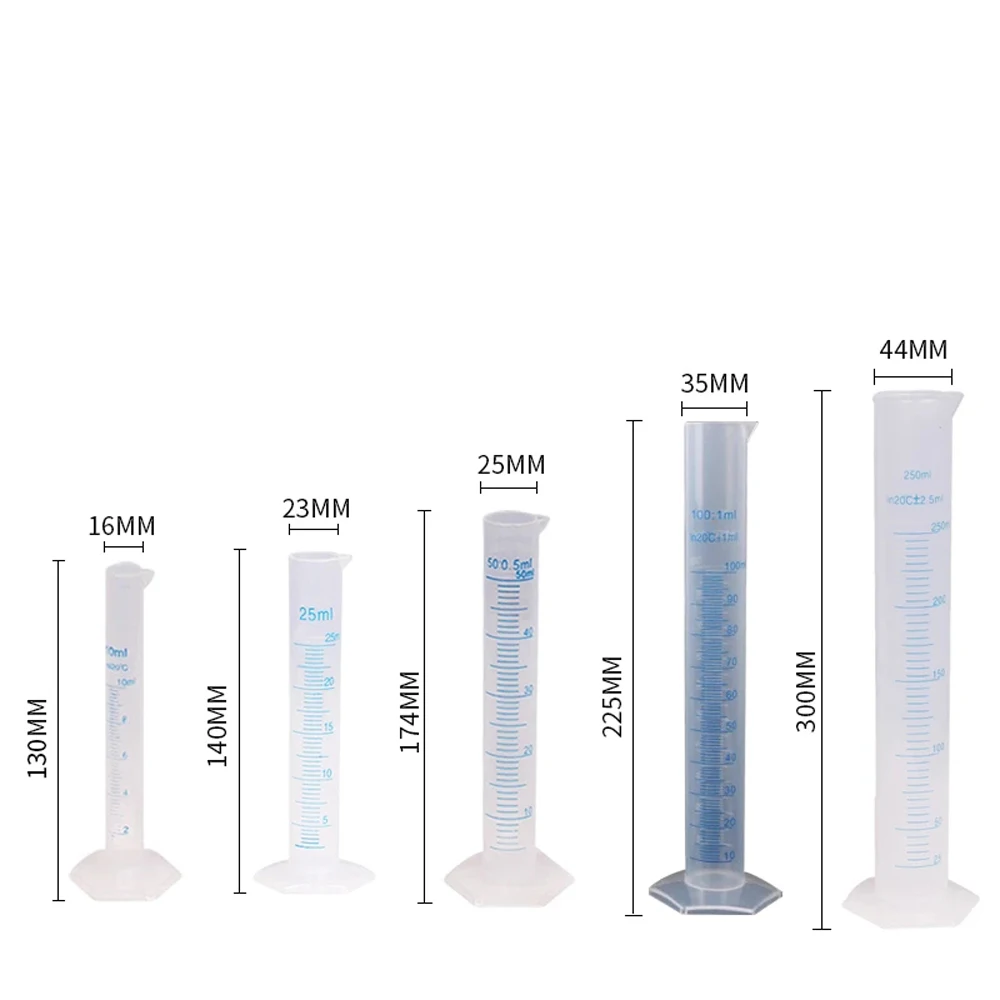 Chemistry Cooking 10/25/50/100/250/500ml Measuring Cylinder Graduated Cylinder Plastic Measuring Cylinder Graduated Tube