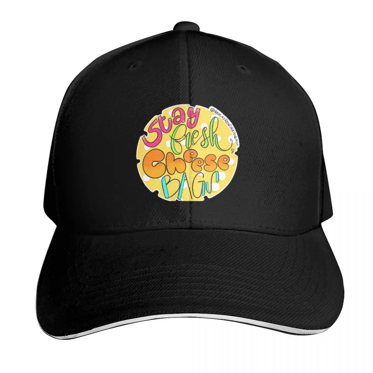 Stay Fresh, Cheese Bags Baseball Cap Curved Brim Classic Fit Low Profile Unstructured Unisex for Men Women