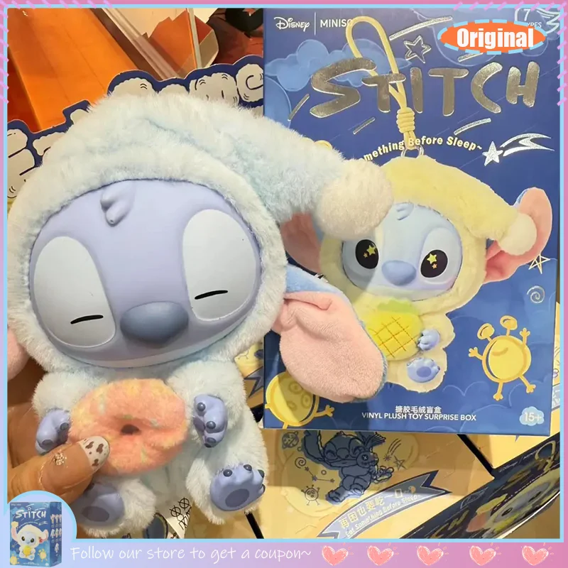 

Miniso Stitch Eat Something Before Sleep Series Blind Box Toy Mystery Box Anime Figure Stitch Doll Pendant Ornaments Kid Gift
