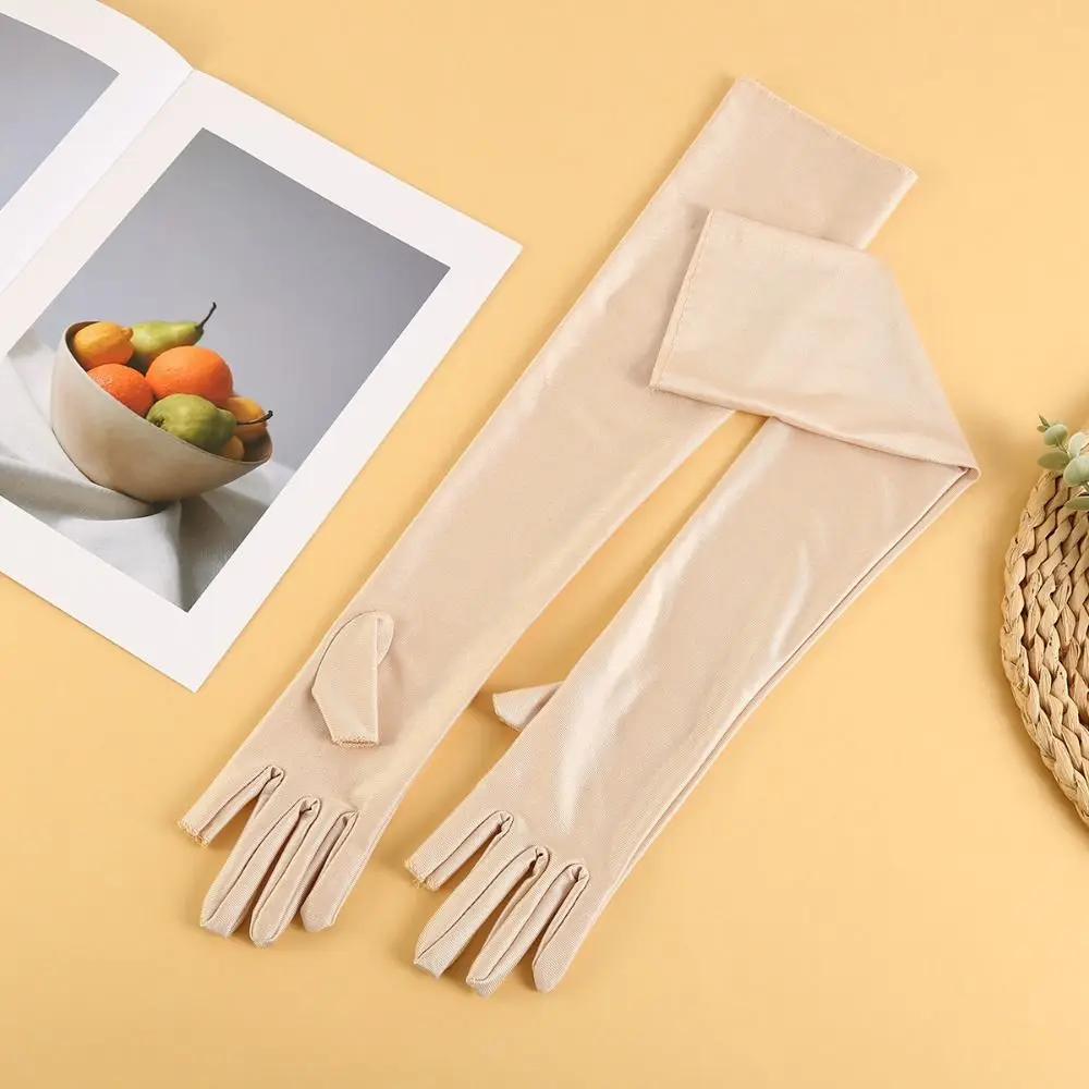 Guantes con mangas de seda de hielo Anti-UV, protección solar, guantes de manga larga, funda de protección solar, aislamiento UV, cubiertas para brazos, guantes de ciclismo