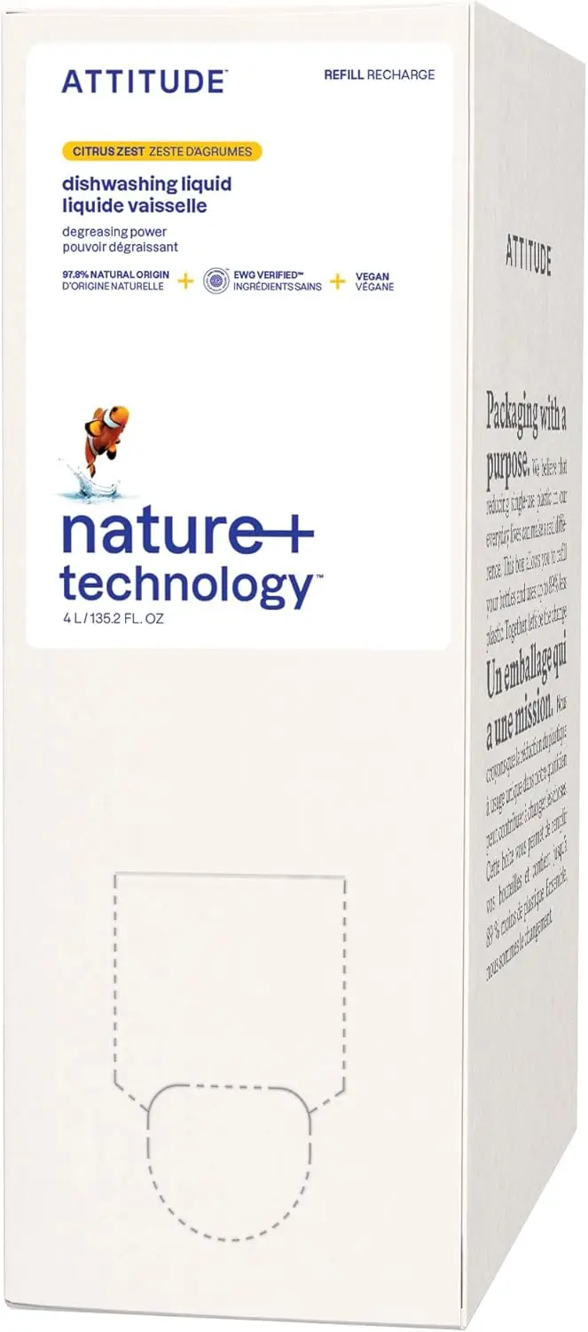 

Средство для мытья посуды на растительной основе, сертифицированное EWG, веганское, с натуральным цитрусовым ароматом, 135,3 жидких унций