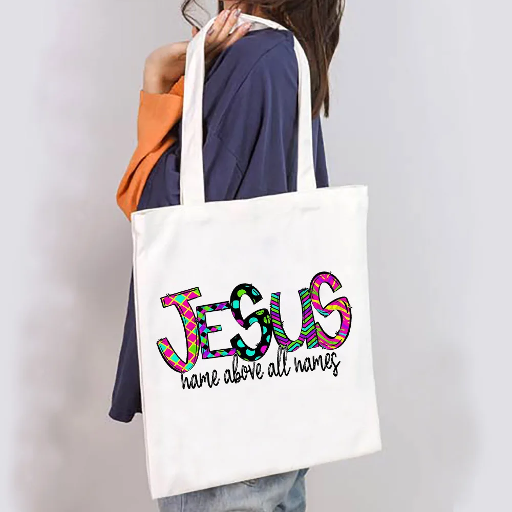 Bolso grande de hombro de lona religiosa para mujer, cita de fe, tipografía espiritual cristiana, diseño inspirado, inspirador significativo