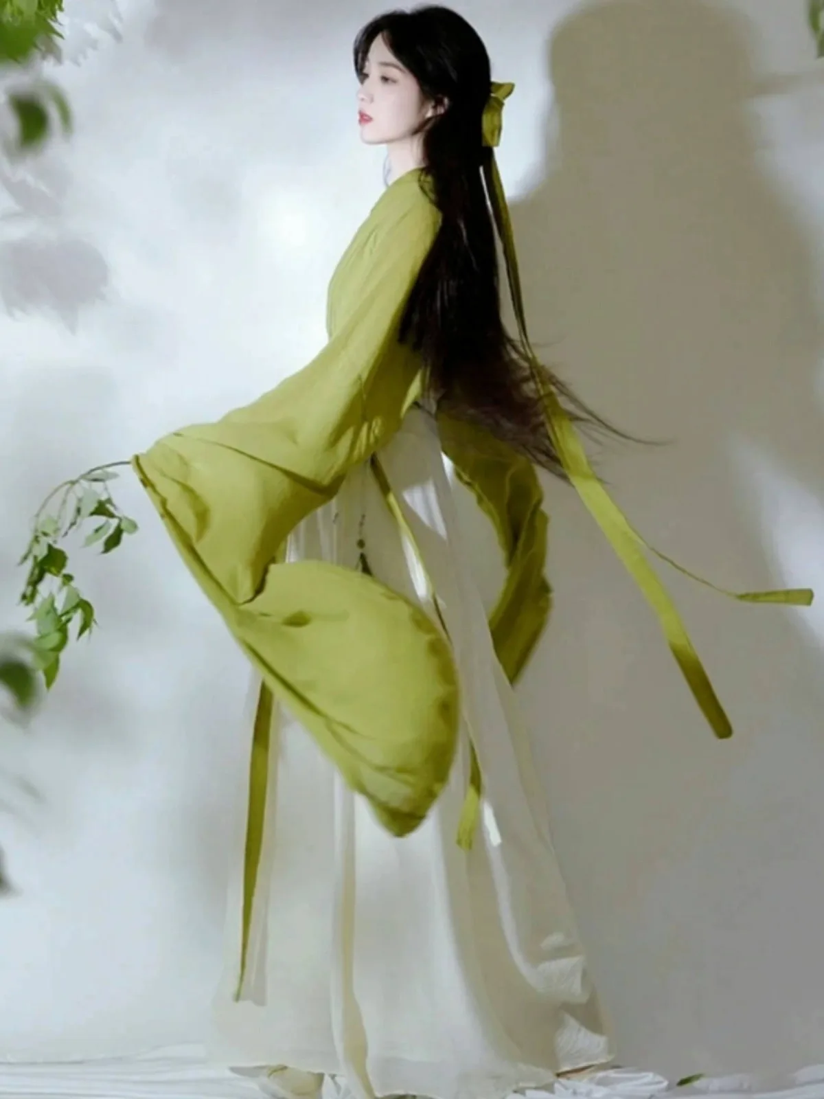 Chinese Hanfu Fairy Dress Set Women's Ethnic Style Traditional Clothing Lazy Style Robe Cosplay Performance Costume